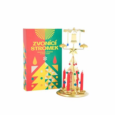 Vánoční andělské zvonění - Zvonící stromek zlatý 30 cm{% if product.brand.name %} – LOGIMAX{% endif %}