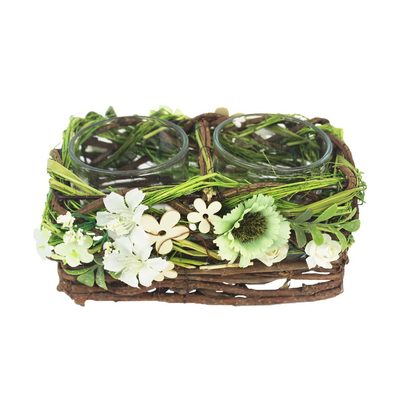 Dekorace na 2 svíčky P1117 - 18 x 10 x 9 cm{% if product.brand.name %} – Morex{% endif %}
