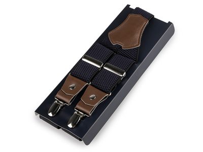 Šle s dvojitým zapínáním šíře 3,5 cm délka 120 cm v krabičce{% if variant.name %} – 3 modrá tmavá{% endif %}