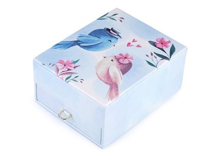 Šperkovnice ptáčci 8,5x14x18 cm{% if variant.name %} – 2 modrá pomněnková{% endif %}