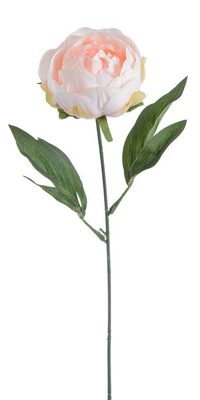 Pivoňka s listy 44 cm - světlá broskvová{% if product.brand.name %} – Canea{% endif %}
