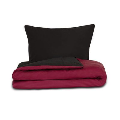 Saténové povlečení LUXURY COLLECTION vínové/černé – fotka 1