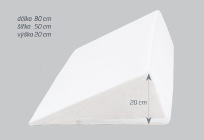 Klínový podhlavník Bílá 2005/001 80x50x20 cm – fotka 1