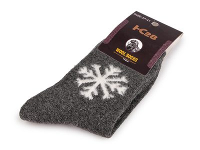 Ponožky vlněné teplé unisex - 12 šedá vločka