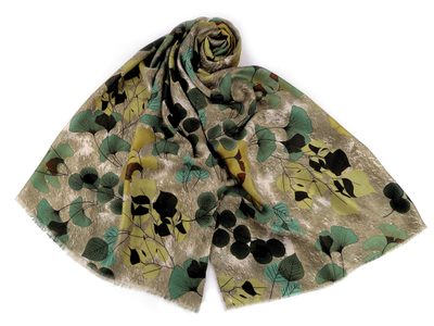 Šátek / šála / pléd ginkgo 90x175 cm{% if variant.name %} – 4 zelená{% endif %}