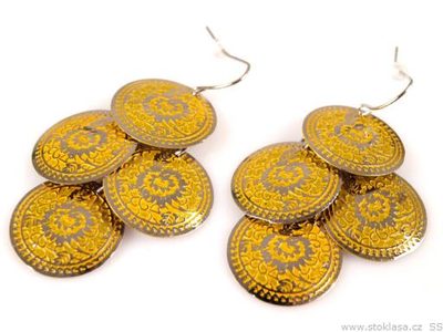 Náušnice kovové SANDRA 4 KRUHY s ornamenty{% if product.brand.name %} – Stoklasa{% endif %}