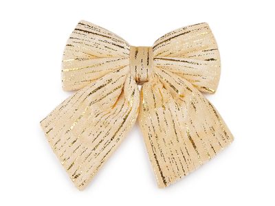 Vánoční mašle sametová 21x25 cm{% if variant.name %} – 2 krémová světlá zlatá{% endif %}