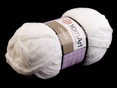 Pletací žinylková příze 100 g Dolce{% if variant.name %} – 1 (741) bílá{% endif %}