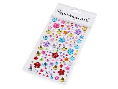 Samolepicí ozdoby z broušených kamínků{% if variant.name %} – 2 mix květy{% endif %}