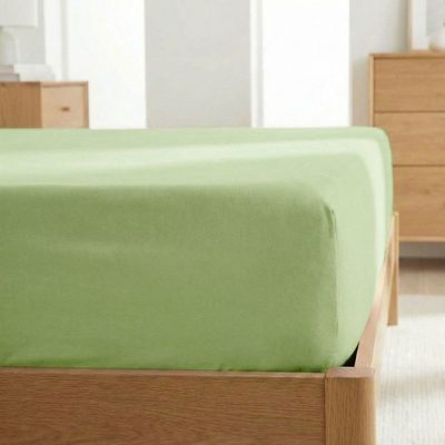 Jersey prostěradlo s lycrou světle zelené – fotka 2