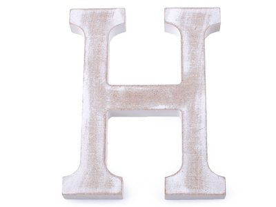 Dřevěná písmena abecedy vintage{% if variant.name %} – 8 "H" bílá přírodní{% endif %}