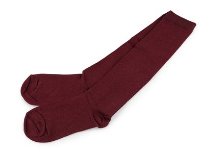 Dámské / dívčí bavlněné podkolenky hladké{% if variant.name %} – 10 vínová{% endif %}