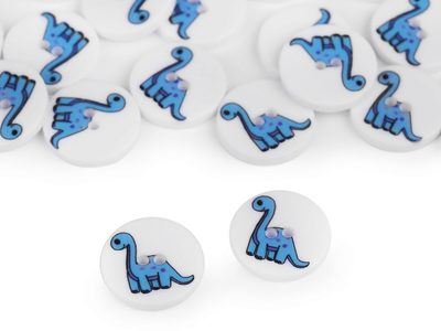 Knoflík dětský velikost 24" dinosaurus 20ks{% if variant.name %} – modrá{% endif %}