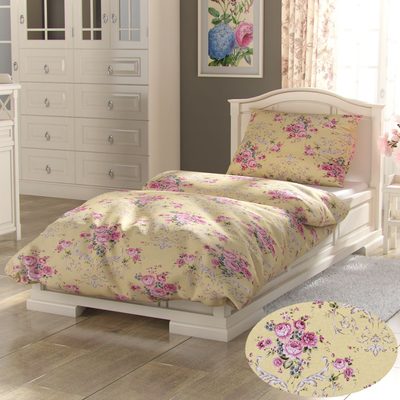 Bavlněné povlečení PROVENCE COLLECTION CLER žlutá{% if variant.name %} – 1x 240/220, 2x 70/90cm{% endif %}