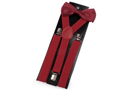 Chlapecká sada šle a motýlek 650360{% if variant.name %} – 1 bordó červená{% endif %}