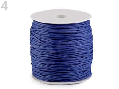 Šňůra bavlněná Ø1,5-2 mm voskovaná návin 80 metrů{% if variant.name %} – 4 modrá safírová{% endif %}