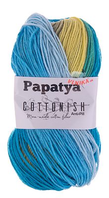 Příze Papatya Cottonish 100 g{% if variant.name %} – 07 modrá-žlutá multikolor{% endif %}