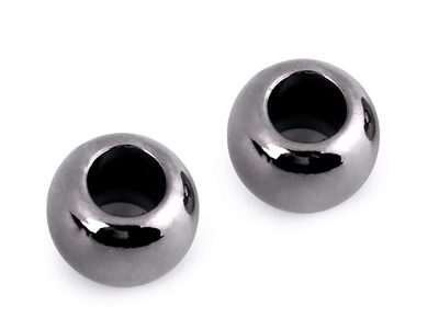 Plastové korálky Metalic s velkým průvlekem 11x15 mm 10 ks{% if variant.name %} – 3 antracit{% endif %}
