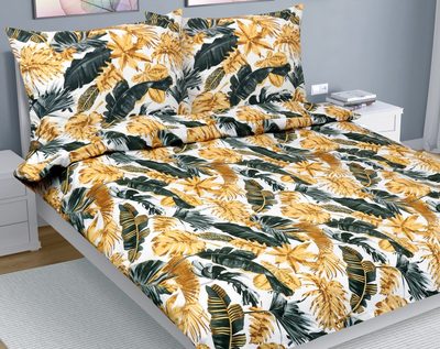 Bavlněné povlečení na dvoudeku Zlatá,Šedá,Bílá 90/812{% if product.brand.name %} – Bellatex{% endif %}