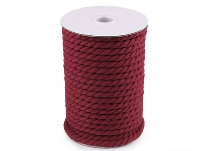 Bavlněná šňůra kroucená Ø8 mm návin 20 metrů{% if variant.name %} – 5 červená tmavá{% endif %}