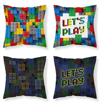 Povlak na polštářek Kostky color svítící Bavlna, 40/40 cm{% if product.brand.name %} – DETEXPOL{% endif %}