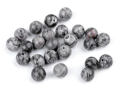 Minerálové korálky Jaspis šedý Ø8 mm 10ks{% if product.brand.name %} – Galanterka{% endif %}