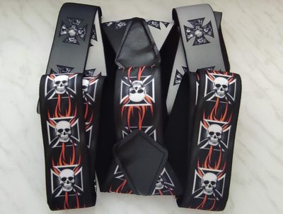Šle pánské motorkářské Lebky široké 50 mm Y 120 cm{% if product.brand.name %} – VTC{% endif %}