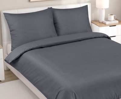 Saténové povlečení na dvoudeku Šedá 91/046{% if variant.name %} – 200x220 cm, 2ks 70x90 cm (200 cm šířka x 220 cm délka prodloužená){% endif %}