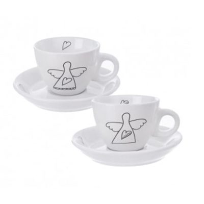 Hrnek ker.+podšálek ANDĚL 0,09 l 2 ks - dia 6,5 x 4,5 cm{% if product.brand.name %} – Morex{% endif %}