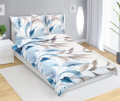 Povlečení bavlněný satén Hnědá,Modrá,Bílá 94/351{% if variant.name %} – 140x220, 70x90 cm{% endif %}