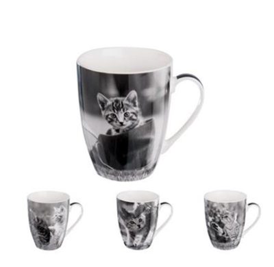 Hrnek KOTĚ, 4ks O0133 - dia 8 x 10 cm{% if product.brand.name %} – Morex{% endif %}