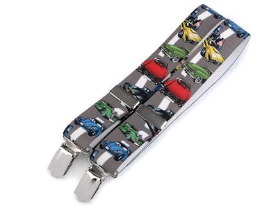Šle dětské šíře 2,5 cm délka 60 cm s potiskem typ Y{% if variant.name %} – 27 šedá paloma auto{% endif %}