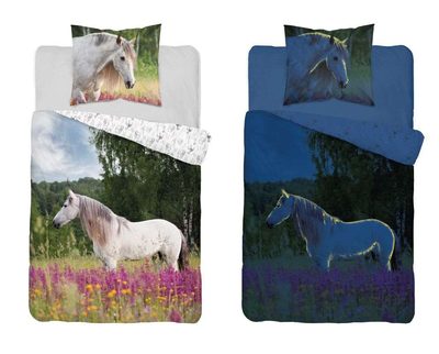 Svítící Povlečení Kůň na Louce - bavlněné 140/200, 70/80 cm – fotka 1