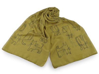 Letní šátek / šála kočky 70x180 cm{% if variant.name %} – 4 zelená khaki sv.{% endif %}