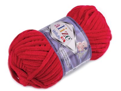 Velluto žinylková příze 100 g - 6 (56) červená