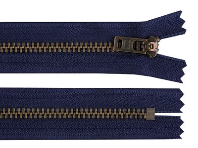 Kovový zip YKK No 5 délka 18 cm staromosazný (jeansový){% if variant.name %} – 919 modrá tmavá staromosaz{% endif %}