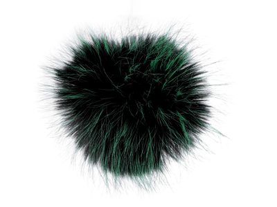 Kožešinová bambule s poutkem Ø12 cm{% if variant.name %} – 3 černá zelená{% endif %}