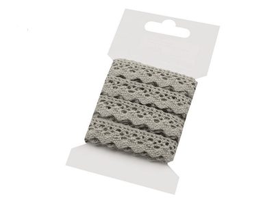 Bavlněná krajka šíře 15 mm paličkovaná 3 METRY{% if variant.name %} – 13 šedá světlá{% endif %}