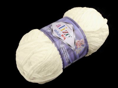 Velluto žinylková příze 100 g{% if variant.name %} – 2 (62) krémová světlá{% endif %}