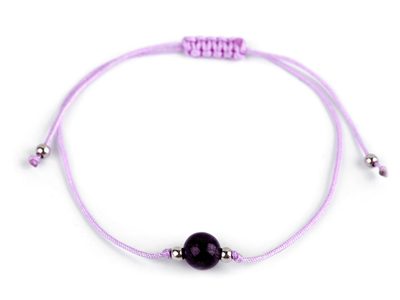Náramek shamballa s imitací minerálu{% if variant.name %} – 4 fialová sv.{% endif %}