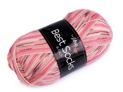 Pletací příze Best Socks samovzorovací / ponožkovka 100 g{% if variant.name %} – 8 (7303) růžová světlá{% endif %}