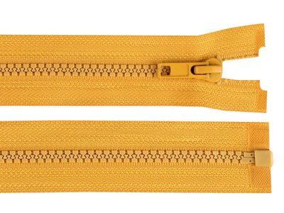 Kostěný zip šíře 5 mm délka 60 cm (bundový){% if variant.name %} – 123 hořčicová{% endif %}