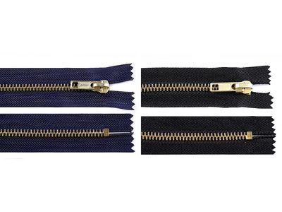 Kovový / mosazný zip šíře 6 mm délka 12 cm{% if product.brand.name %} – Mikaton{% endif %}