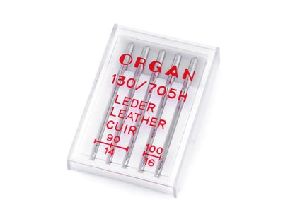 Strojové jehly na kůži sdružené 90;100 Organ{% if variant.name %} – nikl{% endif %}