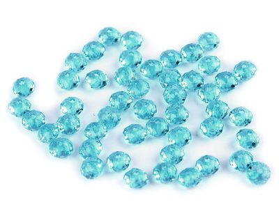 Plastové korálky broušené slavík 4x6 mm 20g{% if variant.name %} – 4 modrá azurová{% endif %}