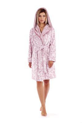 Krátký dámský župan Flora mauve mist 48 56 4303{% if product.brand.name %} – Vestis{% endif %}