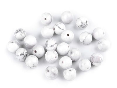 Minerálové korálky Howlit Ø8 mm SADA 12 kusů{% if product.brand.name %} – Galanterka{% endif %}