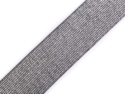 Pruženka s lurexem šíře 40 mm METRÁŽ{% if variant.name %} – 5 černá stříbrná{% endif %}
