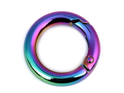 Karabina kulatá na kabelky / kroužek na klíče duhová Ø18 mm{% if product.brand.name %} – Stoklasa{% endif %}