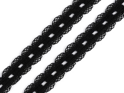 Ozdobná pruženka šíře 17 mm METRÁŽ{% if variant.name %} – 2 černá{% endif %}